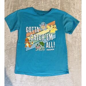 Pokémon Boys Unisex Teal Shirt Pikachu Size 7/8